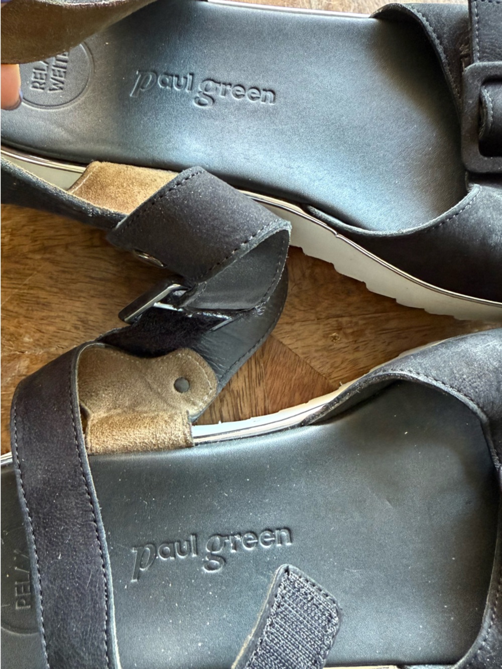 Paul Green Leather Platform Sandals 6.5/8.5 US - Picture 6 of 7